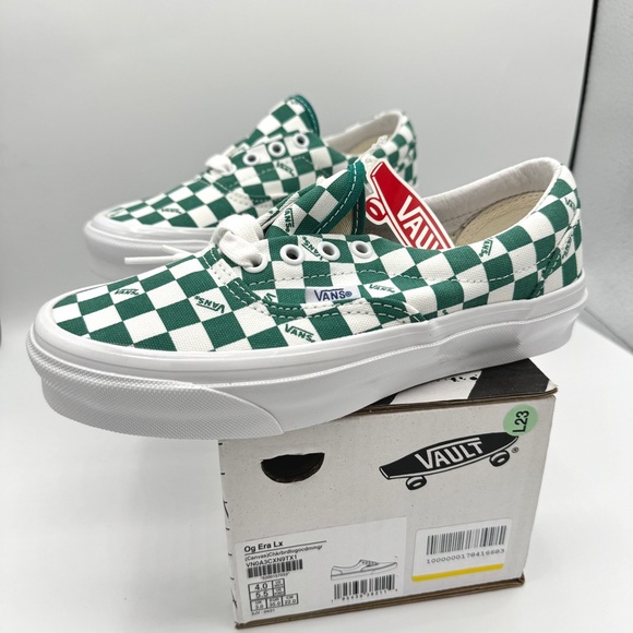 NWT Vans OG Era LX Low Lace Up Sneakers green logo checkerboard classic sneakers - Picture 16 of 16